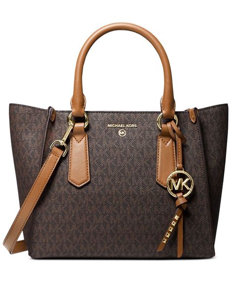 michael kors logo satchel medium|Michael Kors opened satchel purse.